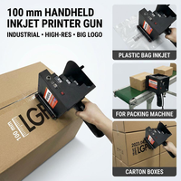 Pistolet d'impression jet d'encre industriel portable 100 mm pour sacs plastiques, grand logo pour machine d'emballage et boîtes en carton