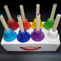 Hand Bell Orff Percussion Instrument Rhythm Bell Handheld Bell 8 Tone Class Bell Shake Bell