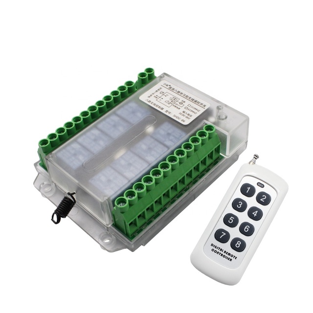 TAOCHIS 433Mhz DC 12V 8CH RF 8 Way Channel Wireless Remote Control Switch System 8CH Relay