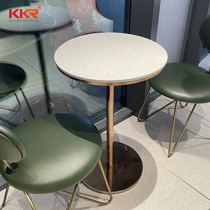 KKR Luxury personalizza la struttura in marmo pietra artificiale superficie solida ristorante tavolino da caffè