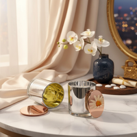 Bougie parfumée en cire de soja écologique 7oz 10oz, étiquette privée, parfum aromathérapie, pot en verre plaqué or/argent, décoration d'intérieur