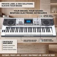 Clavier électronique MK810 à 61 touches en plastique, style piano, pour débutants, avec lecteur USB, lecture MP3, écran LCD, 128