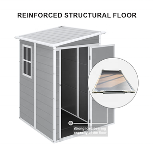 Abri de jardin moderne en aluminium durable 3x5 pieds avec fondation <span class=keywords><strong>pour</strong></span> le rangement extérieur des vélos et des équipements de jardin - Product Image 5