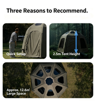 Tente dôme gonflable pour glamping, 5 à 8 personnes, tissu Oxford, imperméable, coupe-vent, tente de camping familiale pour l'aventure en plein air