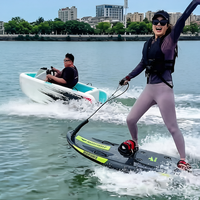 Tabla de Surf a Gasolina en Oferta, 64KM/H, Ligera, de Fibra de Carbono, con Arranque Eléctrico, Motor de 110cc para Surf y Pesca