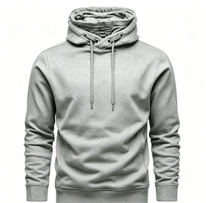 Sudadera con capucha informal de lujo extragrande de color liso, personalizada, de felpa francesa gruesa, estilo hip hop para ropa urbana. - Product Image 4