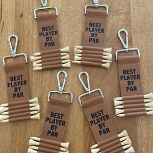 Porte-tee de golf en cuir PU antidérapant, écologique et durable, léger, portable, organiseur d'accessoires de golf, clip porte-clés - Product Image 6