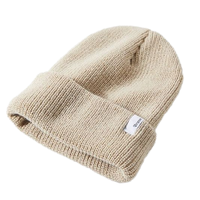 Bonnet unisexe en acrylique tricoté chaud pour l'hiver, avec logo personnalisé OEM, patch brodé en 3D, revers pliable, idéal pour les voyages, pour hommes, femmes et enfants