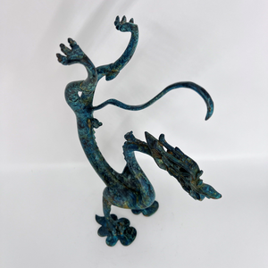 Artisanat en métal de <span class=keywords><strong>statue</strong></span> de dragon en bronze fait à la main avec signification propice pour le jardin de bureau - Product Image 1