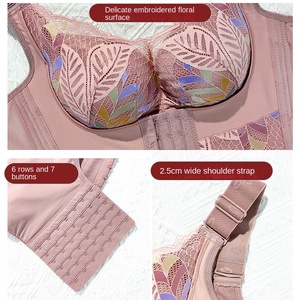 Soutien-gorge push-up en dentelle pour femmes, haut <span class=keywords><strong>corset</strong></span>, soutien-gorge haut anti-affaissement, respirant, grande taille, mince, fermeture à l'avant, nouveauté - Product Image 6