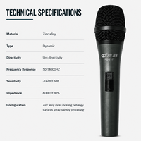 Microphone filaire portable professionnel à réduction de bruit JIN JUE PM217 en métal pour scène, karaoké et spectacles en direct