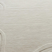 MAMATI Handmade Modern Luxury Hand-tufted Carpet Set in Ivory With Irregular Organic Shape Washable