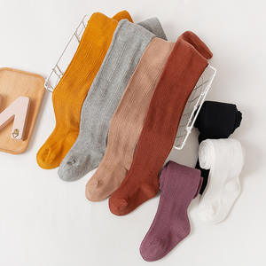 Collants Basiques Multicolores Couleur Unie pour Enfants et Bébés en Coton Peigné à Rayures - Product Image 3