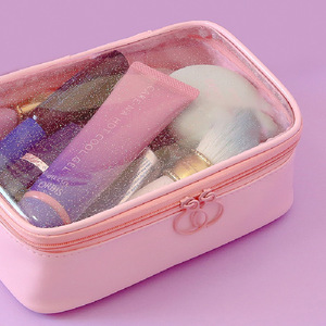 Pochette cosmétique en PVC laser, organiseur de voyage Macaron, organiseur cosmétique coloré style Hyuna - Product Image 4