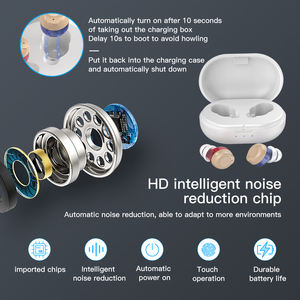 เครื่องช่วยฟัง CIC ITE ของจีน สีแดงและสีน้ำเงิน เครื่องช่วยฟังแบบชาร์จได้ เครื่องขยายเสียง เครื่องช่วยฟังคุ้มค่าสำหรับผู้มีปัญหาทางการได้ยิน - Product Image 4