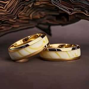 Anillos De Acero Inoxidable 8MM Fashion Men Stainless Steel <b>Rings</b> White Stone Inlay Engagement Wedding Band Jewelry - Product Image 3