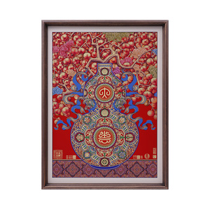 Jarrón de Calabaza Persimón de la Buena Suerte, de Latón y Madera, Hecho a Mano, Arte Clásico Original Chino, Regalo Auspicioso para Familiares y Clientes, <span class=keywords><strong>Guge</strong></span> - Product Image 1