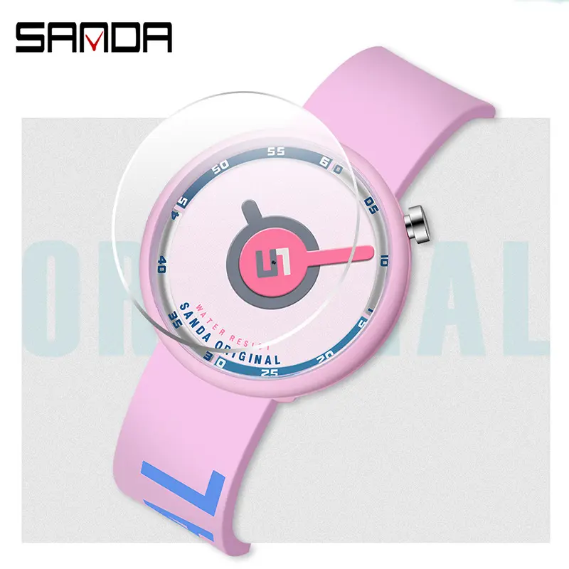 Sanda TikTok Internet rosso stesso stile nastro in Silicone orologio per gli adolescenti di sesso maschile studenti alla moda semplice personalità Wa