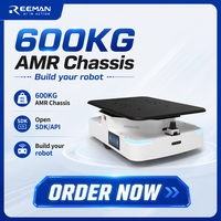 Robot mobile intelligent AMR équipé d'un châssis AGV de 600 kg avec plateforme SDK ouverte, interface API et technologie de cartographie SLAM