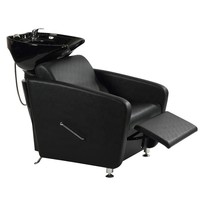 Fauteuil et lit de lavage de cheveux de luxe en cuir métallisé Dongkai pour salons de coiffure et espaces commerciaux