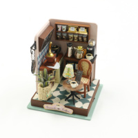Hongda S2301 Transit café maison de poupée bricolage 3D en bois maison de poupée Miniature maison de poupée KIT pour les filles