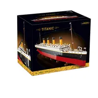 99023 Film Seri Titanic Kapal Moc Blok Bangunan Bata Set Mainan Pendidikan Hadiah 9090 Buah Kapal Kompatibel Lego 10294