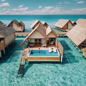 Maldive gaya kayu terbuat dari pondok kecil/kayu hotel/ villa untuk bisnis pariwisata - Product Image 1