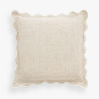 Housse de coussin en coton brodé tissé, esthétique et populaire, motif vague d'eau, couleur unie