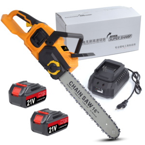 Scie à chaîne électrique de 16 pouces avec batterie lithium sans fil, grande batterie rechargeable, outil de bricolage pour le travail du bois - Product Image 1