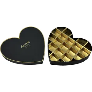 制造商定制徽标心形巧克力包装盖和婚礼用礼品纸盒