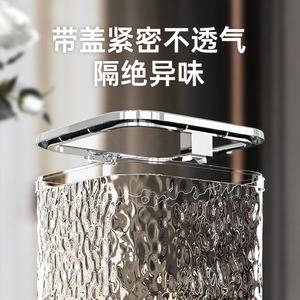 Luxury Water Ripple Desktop Trash Can Square 4L With Lid Indoor Use - Product Image 3