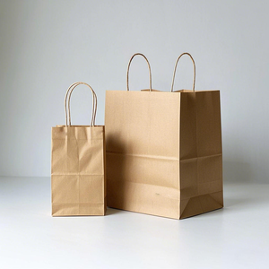 KM Petits sacs en papier kraft marron avec poignée pour mariage, noël, fête d'anniversaire, épicerie, artisanat, shopping - Product Image 3