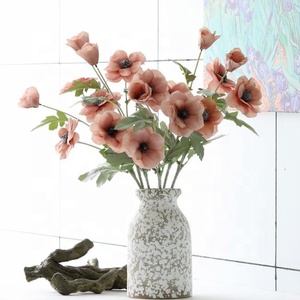 Venda por atacado de flores artificiais de látex com toque real de anemones - Product Image 4