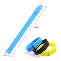 Flashdisk USB Logo Kustom Grosir Murah Silikon 8GB 4GB Gelang/Pita Pergelangan Tangan USB 16GB 32GB 64GB 128GB dengan Antarmuka USB 2.0
