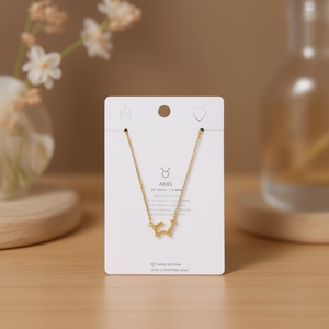 Collar con Signo Zodiacal Aries, Acero Inoxidable, Chapado en Oro, Cadena con Colgante, Joyería para Mujer - Product Image 2