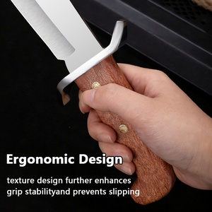 Cuchillo Bowie de Hoja Recta para Camping, Acero Inoxidable, Mango de Madera, 4mm de Grosor, Multiusos, OEM - Product Image 4