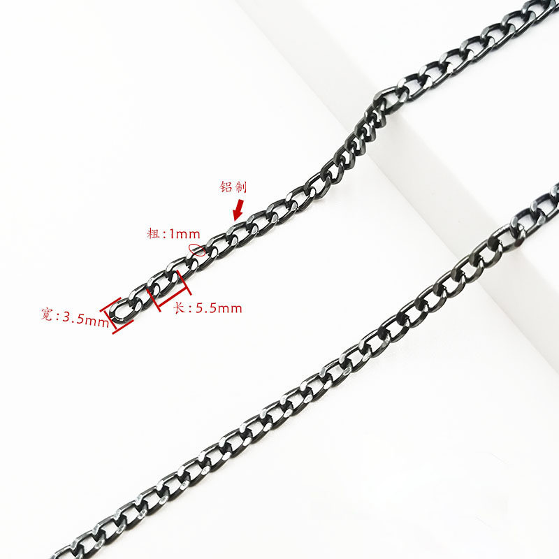 YML55351-003 Gunmetal 3.5*5.5*1mm brushed aluminum chain, 1 meter
