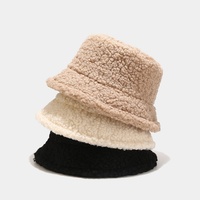 Chapeau Bob Simple et Uni en Laine d'Agneau Tendance Hiver pour Femme, Coupe-Vent et Protection Solaire, Populaire sur Internet