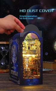 Fermalibri Fai-da-Te a Tema Esplorazione Spaziale, Modello 3D in Legno Fatto a Mano con Design Cottage, Puzzle 3D in Legno - Product Image 4