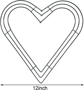 थोक दौर धातु पुष्पांजलि फ्रेम अंगूठी 12 इंच दिल के आकार धातु पुष्पांजलि फ्रेम शादी के लिए क्रिसमस की सजावट - Product Image 2