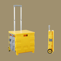 Chariot à bagages pliable 37*34*95.5cm, 2 pièces, avec gain de l'énergie, caddie de supermarché