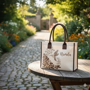 Bolsa de Compras de Lona Ligera con Diseño de Colibrí y Nombre Personalizado, Directo de Fábrica, para Compras y Viajes, en Venta - Product Image 5