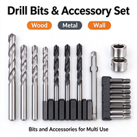 Kit d'outils de perçage sans fil au lithium 51 pièces avec pistolet à colle chaude et scie à main, boîte à outils multifonctionnelle pour l'entretien domestique