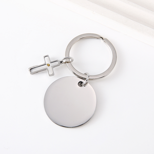 Ywyougang Llavero de Acero Inoxidable con Cruz Grabable de Dibujos Animados Vintage, Amuleto de Semilla de Lino de Fe, Amuleto de Semilla de <span class=keywords><strong>la</strong></span> Fe, Llavero Cristiano Personalizado - Product Image 4