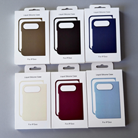 Étui magnétique en silicone liquide officiel Apple pour iPhone Duo, couleur unie, toucher doux, compatible avec la charge sans fil, coque de protection