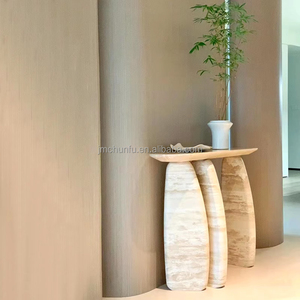 European <strong>Design</strong> New Style Luxury Long Travertine <strong>Table</strong> Rectangle Marble Top <strong>Console</strong> <strong>Tables</strong> - Product Image 3