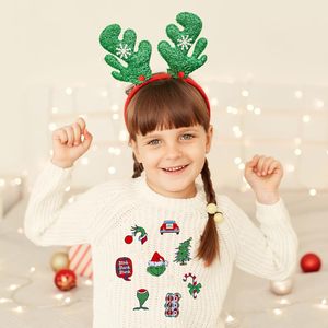 Vendita all'ingrosso di piccole patch ricamate in ferro su disegni di natale hohohoho borse Jeans toppe in tessuto ricamato per cappello da donna - Product Image 3