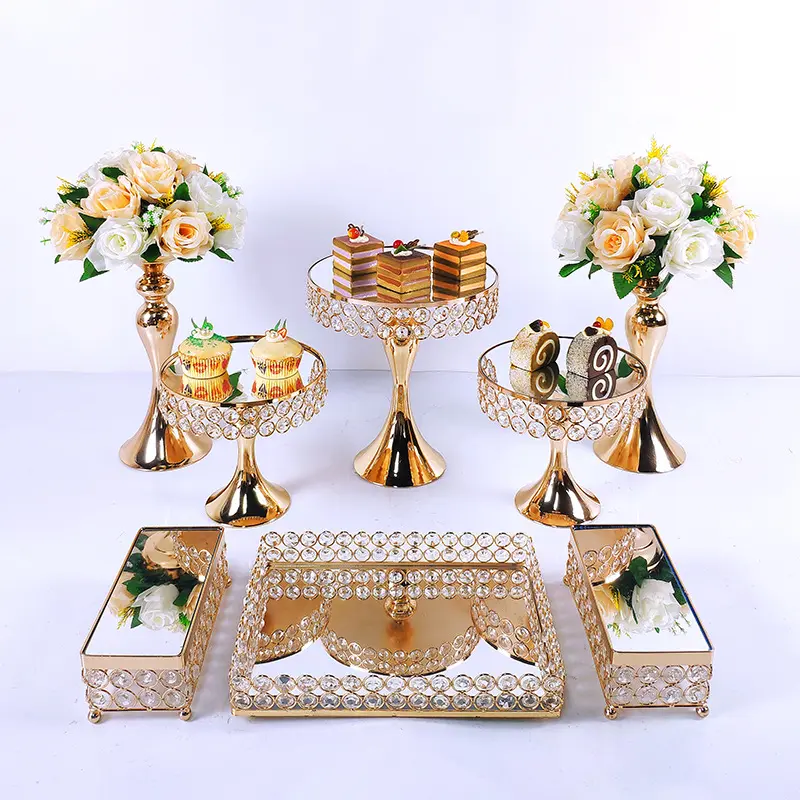 Motivasyon kristal ile Modern 8-Piece kullanımlık Metal kek standı Set DIY ev dekoru 'ev tatlı ilham verici ev kutlamaları'