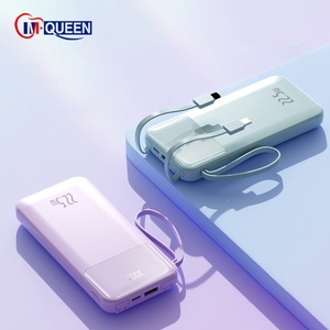 Cargador Portátil con Batería de Litio-Polímero y Logotipo Personalizado, Carga Rápida PD20W, Banco de Energía Tipo-C de 10000mAh-30000mAh con Cables - Product Image 1