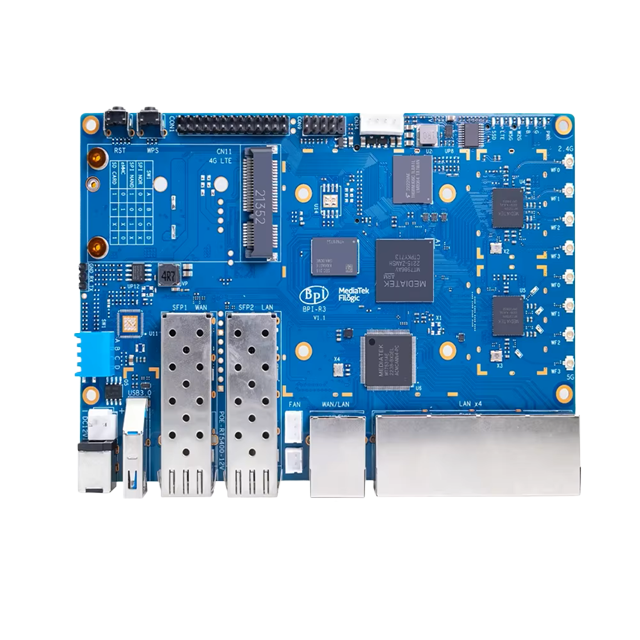 GGDX Banana Pi Bpi-r3 Mediatek Mt7986 Quad Core Processor Motherboard 2g Ddr4 8g Emmc Flash Openwrt Open Source Smart Router